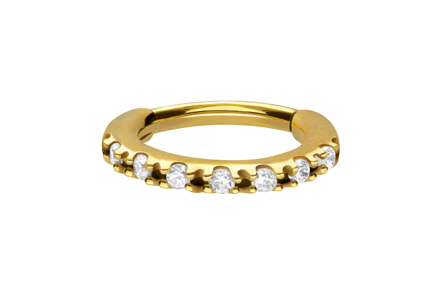 Chirurgenstahl Segmentring Clicker Piercing OVAL + EINGEFASSTE KRISTALLE